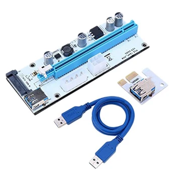 10 Pack Ver008s Riser Kartou, 1X Do 16X Adaptér Karty PCIE PCI-E PCI Express Riser Kabel USB 3.0 Kartu Pro Těžbu BTC Miner Obrázek