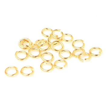 100 KS 3mm 4mm Kovové Mědi 18K Zlato Otevřené Skok Prsteny Prsten Split, Připojit Zjištění Příslušenství Pro Výrobu Šperků Obrázek