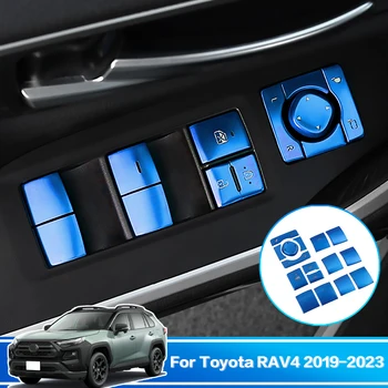 16PCS Auto, Okenní Sklo, Výtah Přepínač Tlačítko Kryt Obložení Dekorace Příslušenství Pro Toyota RAV4 XA50 Hybridní 2019 2020 2021 2022 2023 Obrázek
