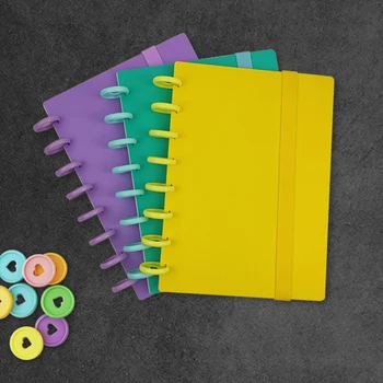 1set Hub Díru Notebook Barva Shell Kryt se Závaznými Disku Tlačítko Elastický Popruh Plánovač Pořadač, Poznámkový blok Závazné Příslušenství Obrázek