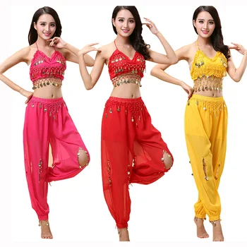 2 Dílná Sada Profesionální Orientální Tanec Kostýmy Ženy Břišní Tanec pro Ženy Indický Tanec Kostým Bollywood Šaty pro Dospělé Obrázek