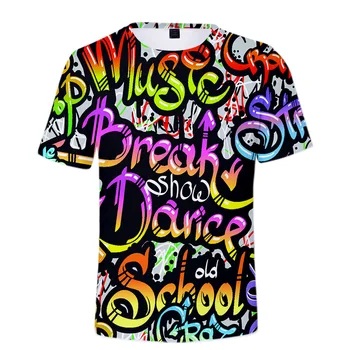 2021 Graffiti T-shirt 3D Tisk O-Neck Muži Ženy Letní Krátký Rukáv Vtipné Tričko Harajuku Streetwear Styl Oblečení Obrázek