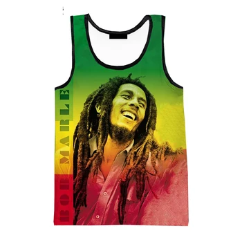 2023 Nové Letní Bob Marley Vesta 3D Tištěné Grafiky Polyester Tank Topy Muži Módní Ležérní Harajuku Streetwear Cool bez Rukávů Obrázek