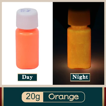 20g Oranžová Záře v Temné Fluorescenční Barvy pro Party Nail Vánoční Dekorace, Výtvarné Potřeby Fosforový Pigment Obrázek