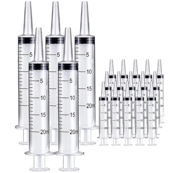 20Pack 20 ml injekční Stříkačku Bez Jehly - injekční Stříkačky Pro Lesk na Rty, Vědecké Laboratoře, Dávkovací, Měřicí, Zalévání, Doplňování Odolné Obrázek