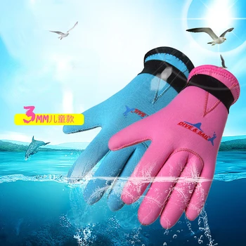 3MM děti, potápěčské rukavice Děti poškrábání a oděru-důkaz drifting plavání rukavice Potápění materiálů šnorchlování ruce Obrázek