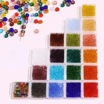 4MM o 130 transparentní sklo barva rýže korálky korálky korálky DIY ruční šperky příslušenství materiálů Obrázek