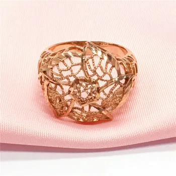 585 fialové zlato 14k růžové prohlubně elegantní atmosféru luxusní šperky větrník květina zásnubní prsteny pro ženy dárek Obrázek