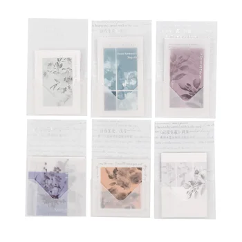 6packs/LOT Kvetoucí v Bílé Noci série retro kreativní dekorace DIY papír memo pad Obrázek