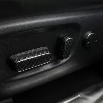 ABS Matná/Carbon Seat Adjustment Knob Tlačítko Spínače Kryt Čalounění 5ks pro Toyota Highlander 2015 2018 2020 Obrázek