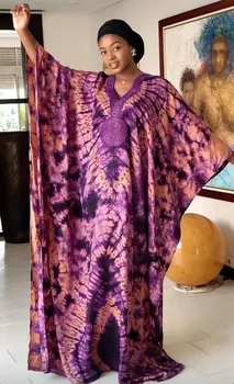 Africké Svatební Party Šaty pro Ženy Podzimní Elegantní Africké V-neck Plus Velikost Dlouhé Maxi šaty Šaty Dashiki Africké Oblečení Obrázek