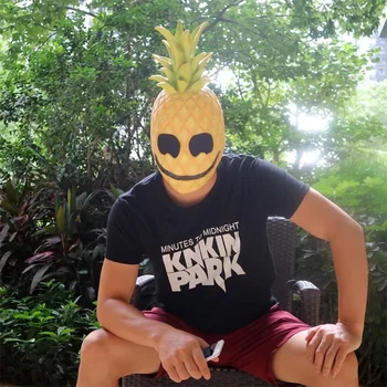 Ananas Maska Novinky Halloween Cosplay Ovoce Latex Řasenka Full Face Cyberpunk Helmu Banán, Durian Kostým pro Muže Zamaskovat Obrázek