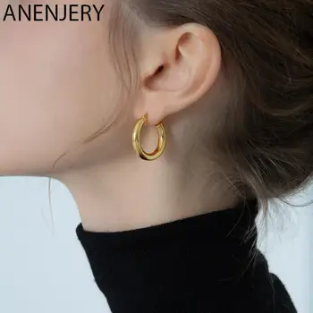 ANENJERY Hladké Hoop Náušnice pro Ženy, Punk Geometrické Jemné Ucho Šperky AccessoryWholesale Obrázek