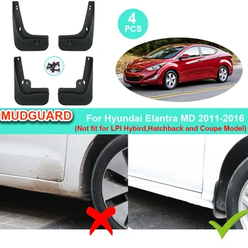 Auto Mud Klapky Pro Hyundai Elantra MD 2011 2012 2013 2014 2015 2016 Zástěrky Stráže Blatníky Fender Klapky Splash Chránič Obrázek