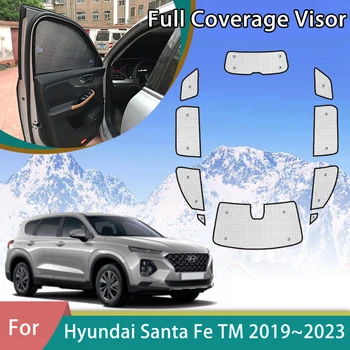 Auto Slunečníky Pro Hyundai Santa Fé TM 2019 2020 2021 2022 2023 tónované Okenní Záclony, Roleta Auto Samolepky Příslušenství Obrázek