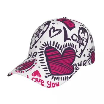 Baseball Cap Hat Hip Hop Abstraktní Láska Vzor Valentines Sluneční Klobouky pro Dospělé Muži Ženy Klobouk Obrázek