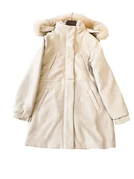 Bavlněná bunda s kapucí, středně-délka loose fit multi-kapsa design, teplé a pohodlné 2023 zimní nové 1202 Obrázek