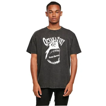 Bavlněné Nadrozměrných Premium žralok Streetwear Unisex Tričko velké velikosti Acid Washed Men T-Shirt Grafický vintage T Shirt Bdtee Obrázek