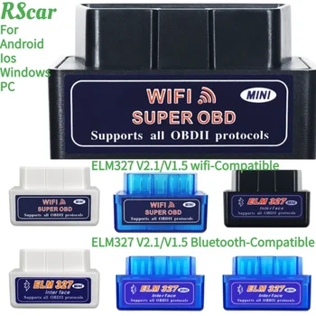 Bluetooth/Wi-fi ELM327 V2.1/V1.5 Auto OBD Skener Kód Reader Nástroj Auto Diagnostický Nástroj Super MINI pro Android/Ios/Windows/PC Obrázek