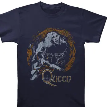 Chladné Léto Tees Queen News Of The World Navy T-Shirt Velikost Velká L Freddie Mercury New * Obrázek
