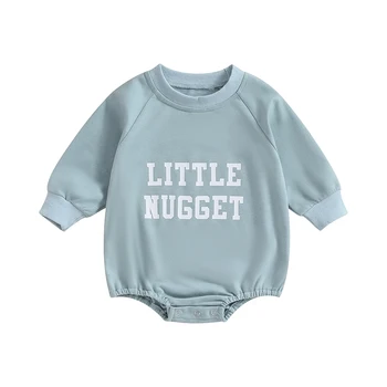 Chlapeček Malý Nugget Mikina Bublina Romper Crewneck Svetr Novorozence Podzim Oblečení Zimní Oblečení Obrázek