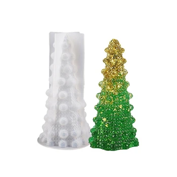 Crystal Epoxidové Pryskyřice Forma Vánoční Stromeček, Formy DIY Noční Světlo 3D Silikonové Formy Obrázek