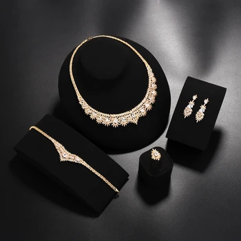 Cubic zirconia šperky, dámské svatební party dárek, luxusní čtyři-kus sada Šperky Dubaj Obrázek