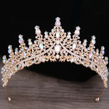 DIEZI 2023 Nové Luxusní AB Crystal Diadém Koruny Žen Party Elegantní Svatební Nevěsta Královna Svatební Drahokamu Koruny Vlasové Doplňky Obrázek