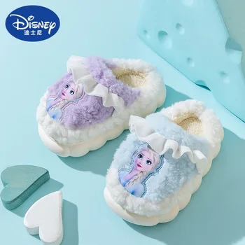 Disney dětské Pantofle Frozen Princezna Elsa Karikatura Dívka Měkkou Podešev Non-slip Domů Kawaii Přezůvky Roztomilý Dívka Dárek k Narozeninám Obrázek