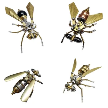 DIY Steampunk Mechanické Hmyzu Kity Kovové Montážní Wasp Spider Letí Komár, Motýl Puzzle Hračka pro Děti, Dospělé Obrázek