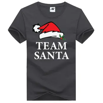 Dámské Tým Santa tištěné T Košile Dámské Dívky Krátký Rukáv Bavlna Top Tees Obrázek