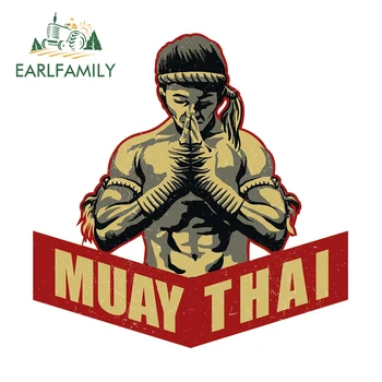 EARLFAMILY 13cm x 12,9 cm pro Muay Thai Auto Samolepky Vodotěsné Poškrábání-Důkaz, Nálepky na Auto, Příslušenství Surf Vinyl Dekorace Obrázek