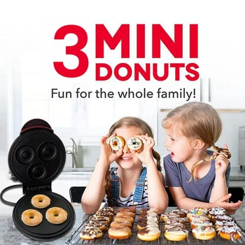 Elektrické Donut Stroj Mini 3 Donut Maker Dítě je Občerstvení, Dezerty, Snídaně, EU Plug Obrázek