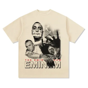 Eminem Graphic Tričko Pánské Cool Streetwear Muži Ženy Módní Hip Hop Čistě Bavlněné T Košile Muži Nadrozměrné T-shirt Obrázek