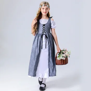 Evropské Středověké Oblečení Dívčí Soud Šaty Letní Scéna Kostýmy Aristokratické Dámy Jednoduché Coswear Obrázek