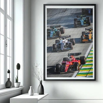 Formule Grand Prix Leclerc Závodní Plakát A Tisk Sportovní Auto Závodní Trati Malířské Plátno Luxusní Supersport Wall Art Room Decor Obrázek