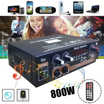 G50 Zvuk Zesilovač Bluetooth Digitální Audio Zesílení 2.0 Kanál Podporuje USB TF MIKROFON RCA FM Rádio Importovat AC 110V Obrázek