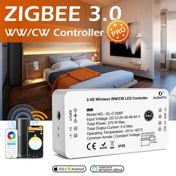 Gledopto Zigbee 3.0 Ultra Tenký Mini RGBCCT WWCW LED Světlo Strip, Regulátor Ložnice Osvětlení Kuchyně Alexa Hlas APP Controller Obrázek