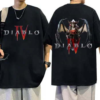 Hot 2023 Anime Diablo 4 Retro T-Shirt Pánské Módní Oblečení Lilith Grafické Trička Unisex Bavlna Krátký Rukáv Tričko Streetwear Obrázek