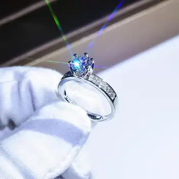 HOYON 925 Dámské Luxusní Prsten Imitace Diamantový Prsten Moissanite Zásnubní Svatební Otevření Diamantový Prsten Šperky Milence Dárek Obrázek