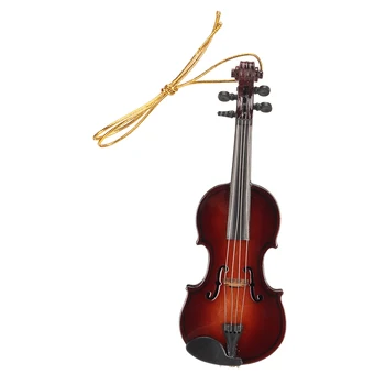 Hudební Nástroje Vánoční Dekorace Jemné Miniaturní Housle Visí Ornament Pryskyřice pro Promoci Obrázek