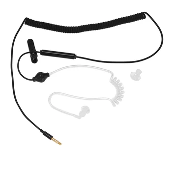 Jedné Straně Sluchátka In-Ear Stereo Mono Sluchátko Sluchátka Hluk Izolační Sluchátka s Mikrofonem Jarní Cívky Vyztužený Kabel Obrázek