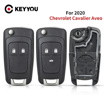 KEYYOU 10ks Flip Skládací Auto Klíč Shell Pro rok 2020, Chevrolet Cavalier, Aveo 2 3 Tlačítko HU100 Blade Fob Klíč Pouzdro Obrázek