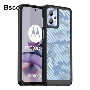 Kluci Styl Transparentní Tvrdé Akrylové Telefon Pouzdro Pro Motorola Moto G23 G13 4G Nárazuvzdorný Zadní Kryt Obrázek
