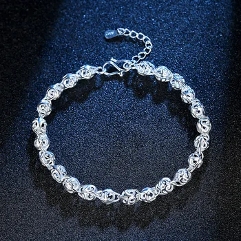 Krásné Elegantní svatební ženy lady silver Pokovené Míč řetězce Náramek vysoce kvalitní módní nádherné šperky velkoobchod LH026 Obrázek