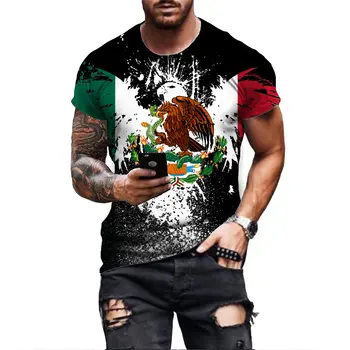 Mexiko Orel Vzor T Shirt Pro Muže Módní 3d Tisk Tees Hip Hop Harajuku Krátký Rukáv Nadrozměrné T-shirt Příležitostné O-neck Topy Obrázek