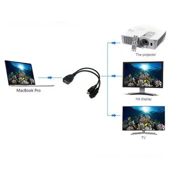 Micro HDMI-kompatibilní Samec D na HDMI-kompatibilní Samice Jack Adaptér Kabelu Obrázek