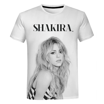 Nejnovější Kolumbie Shakira Tričko 3D Tisk Ženy Muži Unisex T-Shirt Letní Nadrozměrné T Košile Ležérní Móda Rychlé Suché Oblečení Trička Obrázek