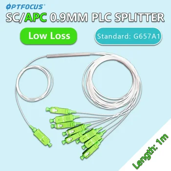 OPTFOCUS PLC Splitter SC APC 1X8 1X16 FTTH Optický Rozbočovač SM 0,9 mm 1m Kabel SC/APC Konektor Doprava Zdarma Obrázek