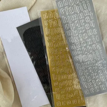 Osobní Bronzový stříbření Dopis Samolepky DIY Zápisníku Idol Karty Album Papírnictví Dekorativní Samolepky Obrázek